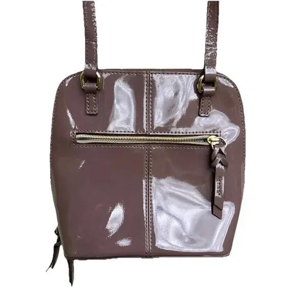 Dooney & Bourke Trixie Patent Leather Crossbody Purse Bag Mink - Picture 2 of 8